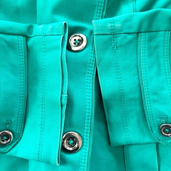 White House Black Market Green Swing Double Breasted Jacket SZ 8 Worn 1X - Picture 8 of 10